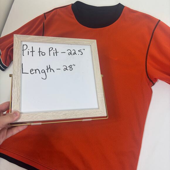 Vintage 90s Nike Orange Soccer Reversible Athletic Jersey Shirt Men's Large - Picture 7 of 7